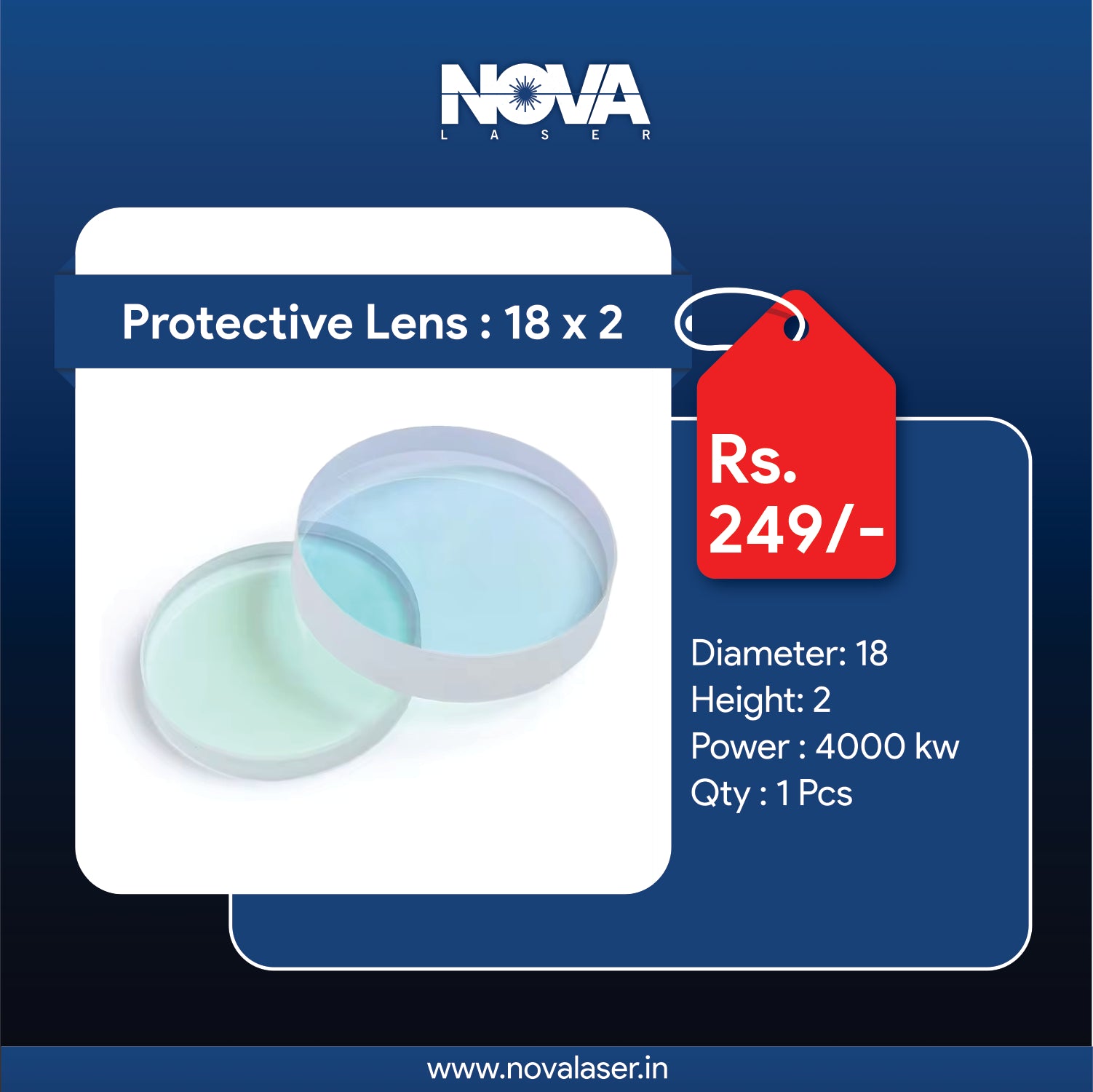 Protective Lens I 18x2 - Nova Laser