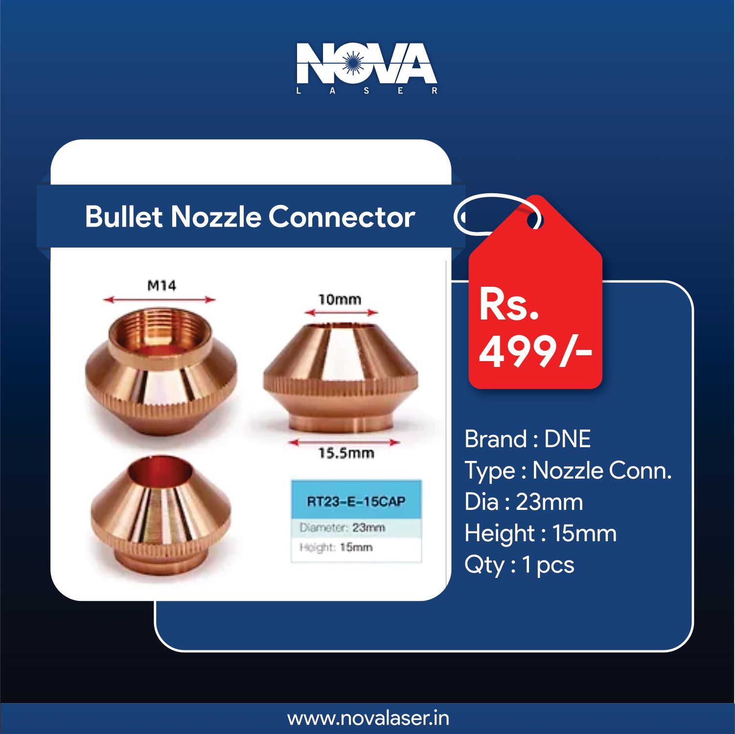 Bullet Nozzle Connector I M14 - Nova Laser