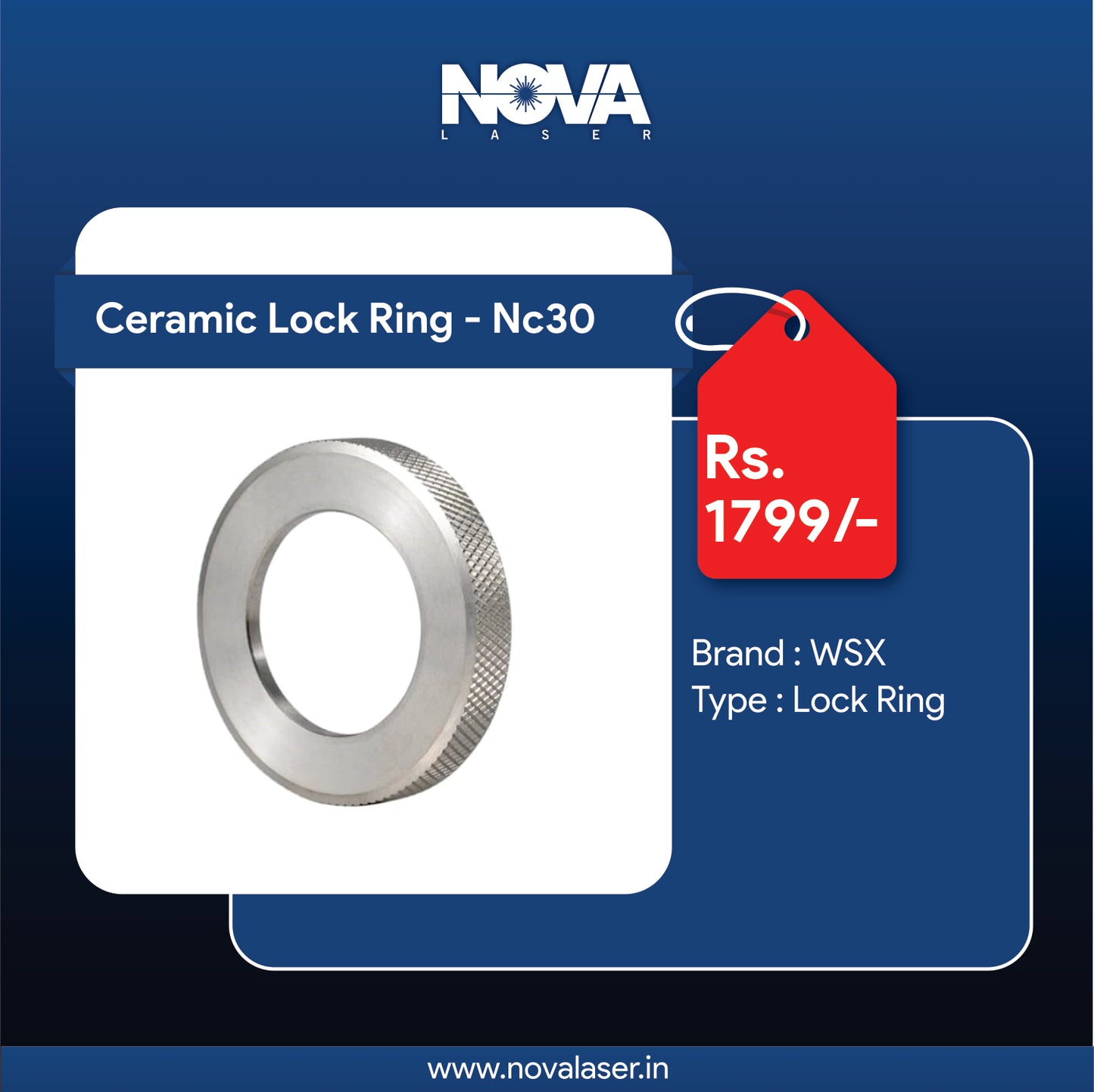 Ceramic Lockig Ring WSX NC30 - Nova Laser