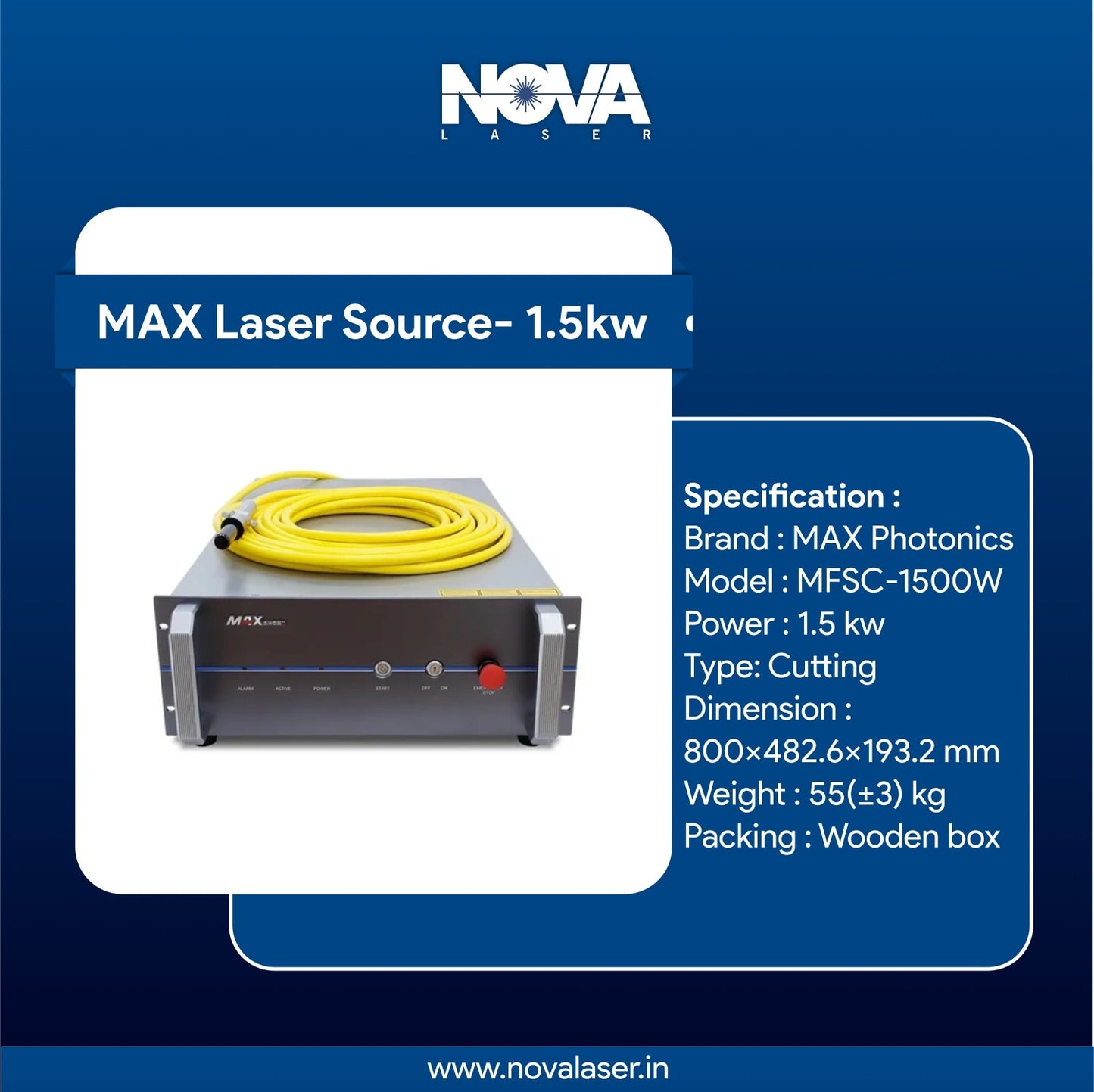 MAX Laser Source I 1.5kw - Nova Laser