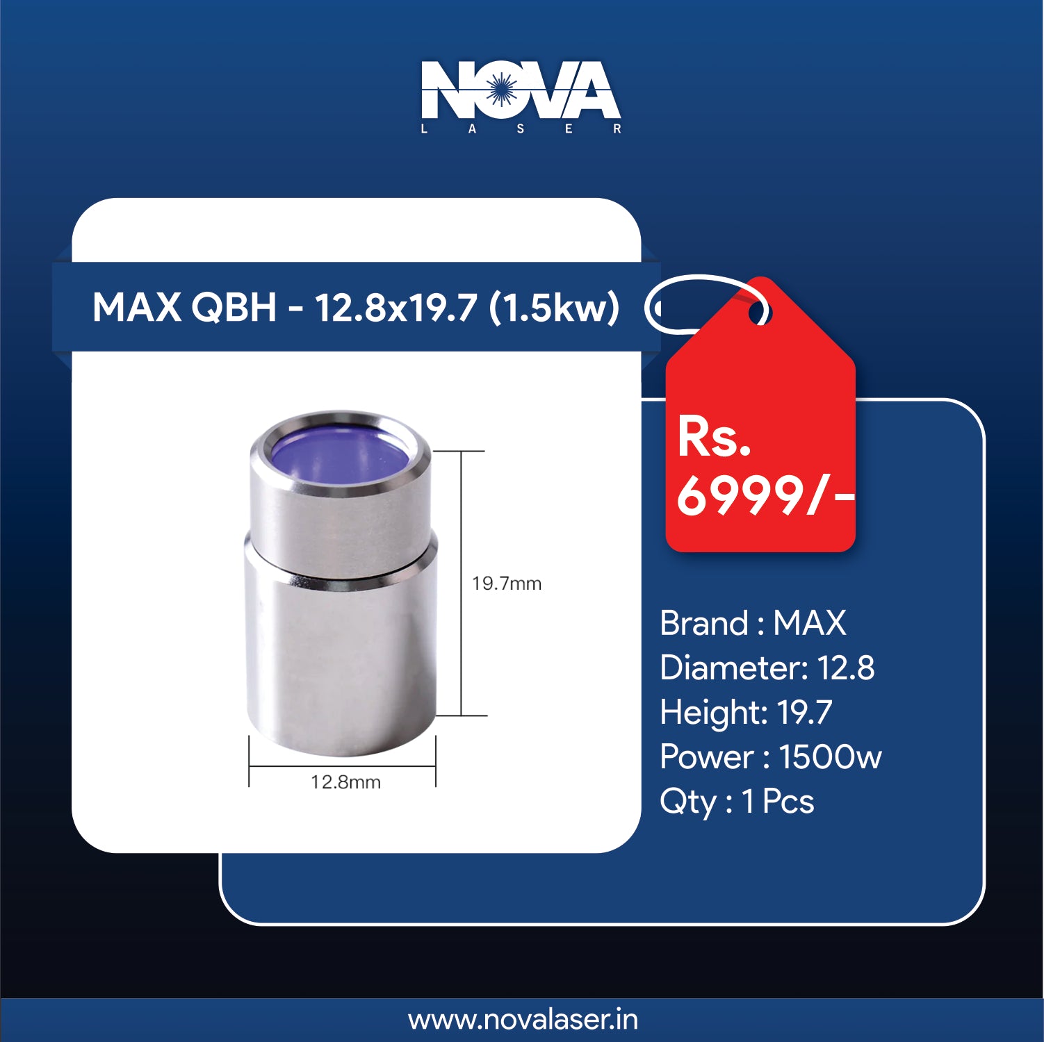 MAX QBH I 12.8x19.7 (1.5kw) - Nova Laser