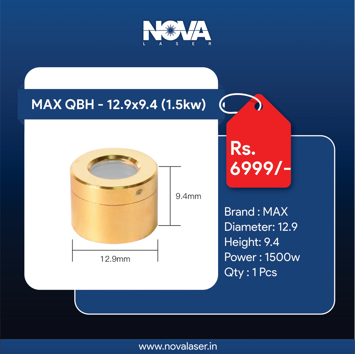 MAX QBH I 12.9x9.4 (1.5kw) - Nova Laser