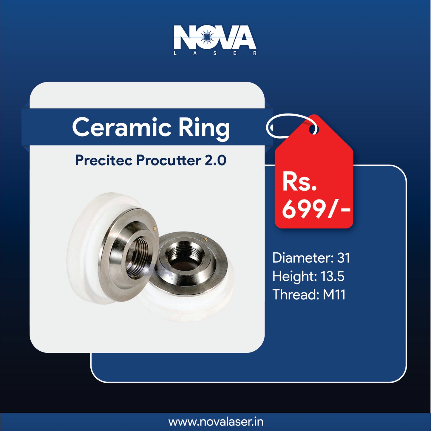 Precitec Procutter Ceramic Ring | Dia : 31 - Nova Laser