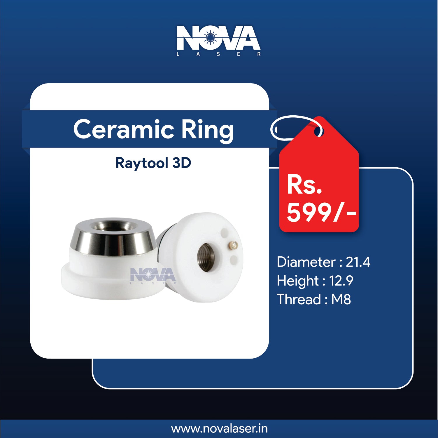 Raytool-3D Ceramic Ring | Dia : 21.4 - Nova Laser