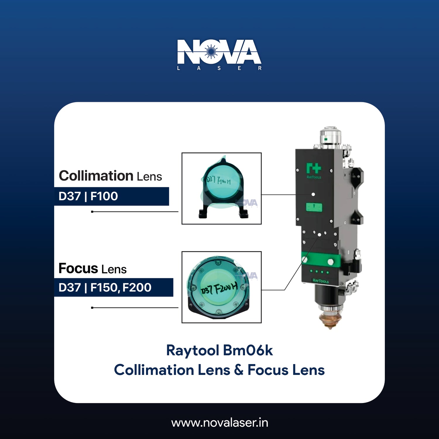 Raytool BM06k - Focusing & Collimating Lens with Assembly - Nova Laser