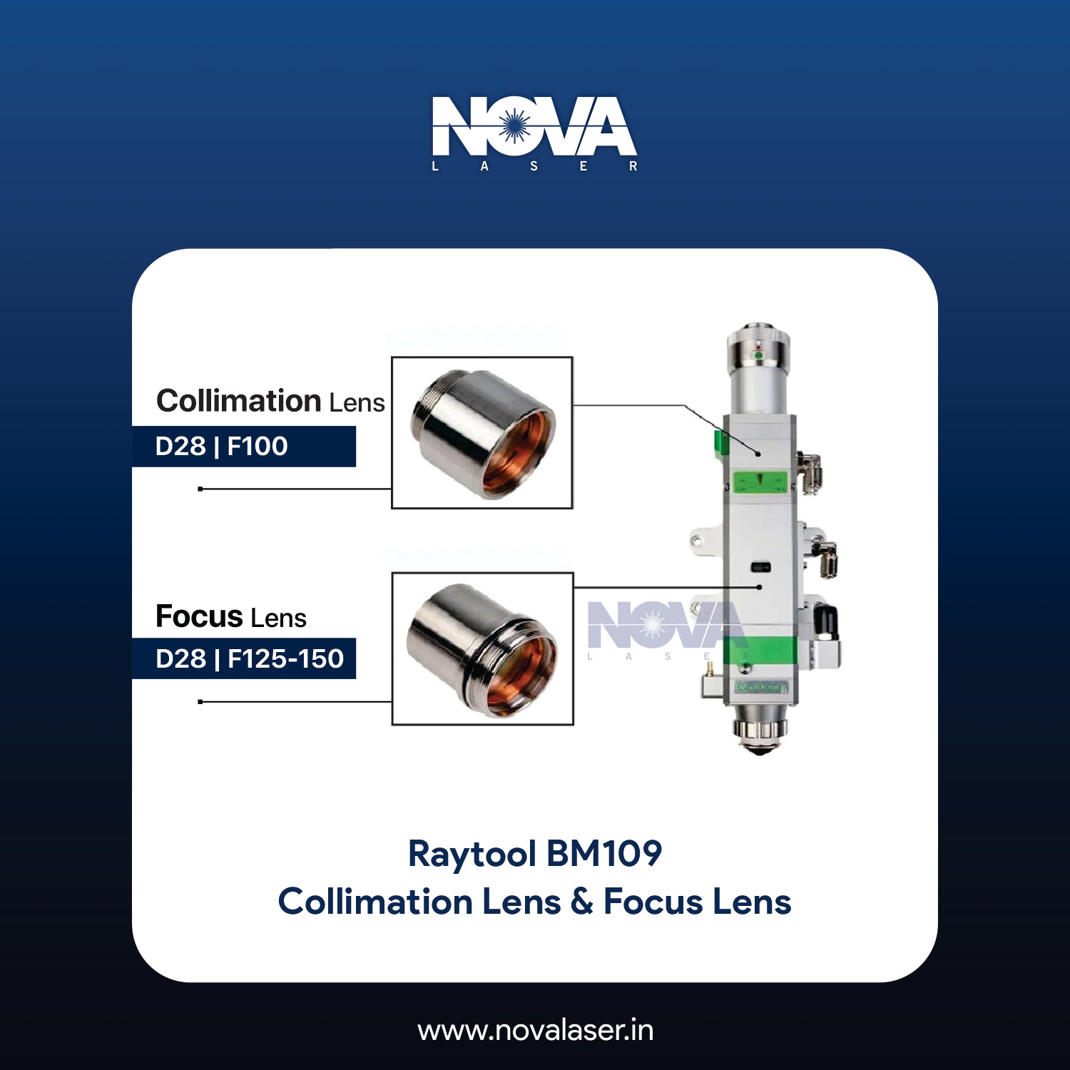 Raytool BM109 - Focusing & Collimating Lens with Assembly - Nova Laser