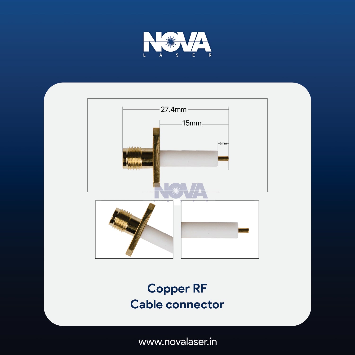 RF Cable or Sensor Cable Connector (Copper) - Nova Laser